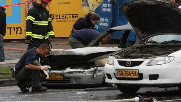 Scene from the wreckage on Tel Aviv on Thursday (AFP)