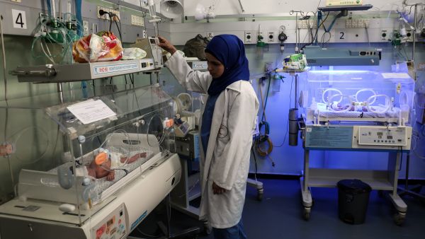 A nurse working at a hospital in Gaza. 