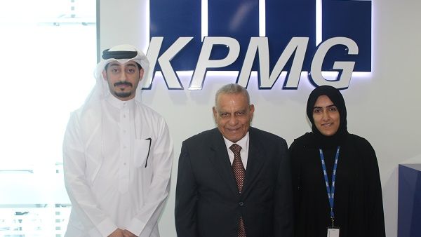 Ahmed Abdulla and Rabab Ali with Jassim Fakhro, co founder of KPMG in Bahrain