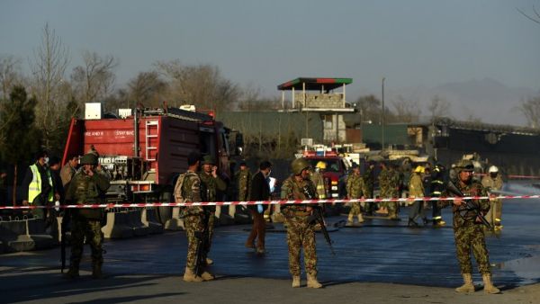 Afghan security forces patrol after a recent suicide attack. (AFP/Wakil Kohsar)