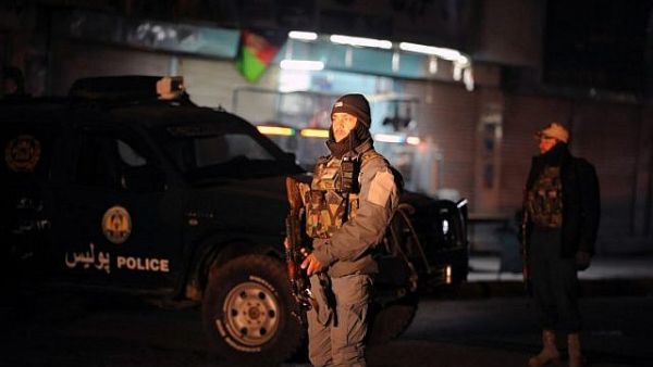 Afghan policemen standing guard at the site of an explosion near the governor's compound in Kandahar. (AFP/ File Photo)