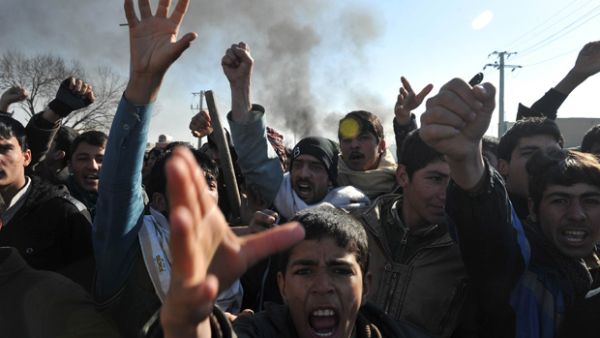 Afghan demonstrators in Kabul. (AFP/Shah Marai)