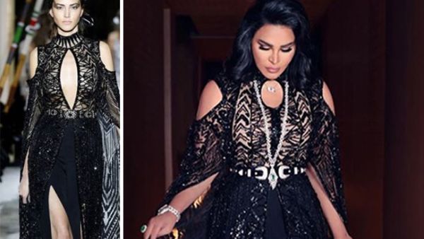 Ahlam asked for some changes in a dress designed by Zuhair Murad specially in the chest and leg areas. 