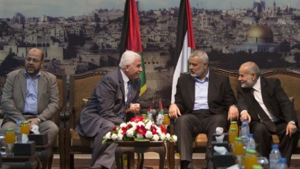 Hamas and Fatah officials discuss reconciliation in Gaza. (AFP/file)  