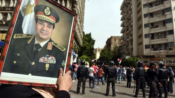 Egypt's President Abdel Fattah al-Sisi had initially promised modernity and vowed religion would not be used in politics again, but the authorities' actions say otherwise. (AFP/Mohamed El-Shahed )