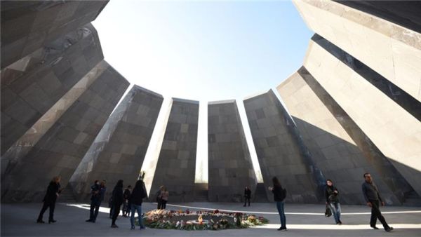 People visiting the Armenian 'Genocide' Memorial in Yerevan, Armenia. (AFP/File)