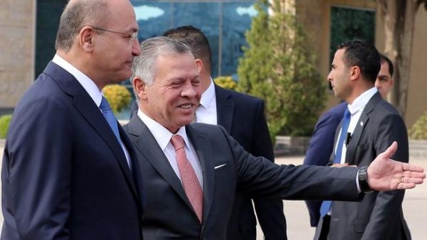 Jordan King Abdullah with Iraqi President Barham Saleh. (AFP/File Photo)