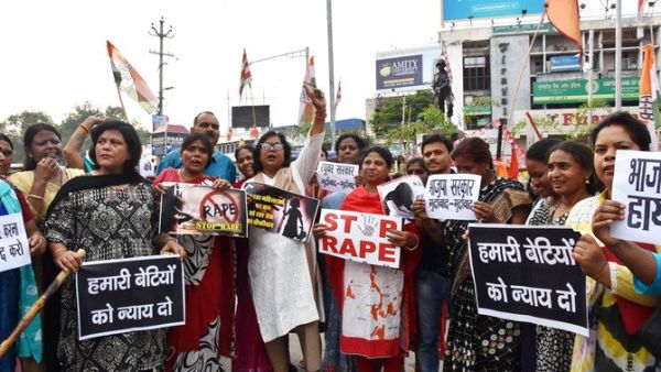 Indian National Congress party activist protest against the abduction and gang-rape of five charity workers in Ranchi on June 23, 2018. (AFP/ File Photo)
