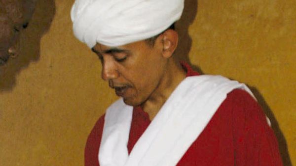 For all the doubters, Obama comes out of the linen closet as a Muslim. 