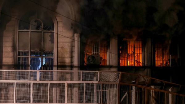 After protesters set fire to the Saudi embassy in Tehran, Saudi embassies in other Shia-heavy countries are tightening security. (AFP/Mohammadreza Nadimi)