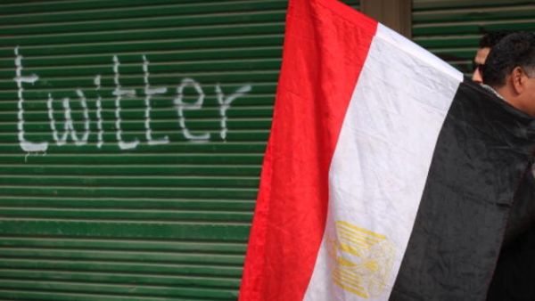 A shop in Tahrir Square is spray painted with the word Twitter after the government shut off internet access on February 4, 2011 in Cairo, Egypt. (Getty Images)