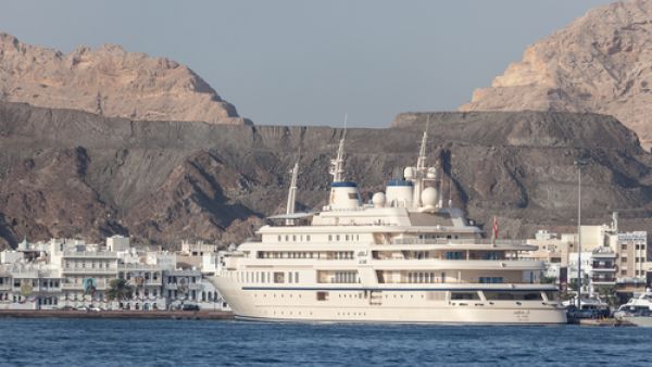 Al Said, the luxury yacht of Sultan Qaboos in the old port of Muttrah in Muscat. (Shutterstock/Philip Lange)