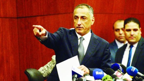 Tarek Amer, governor of the Central Bank of Egypt, speaks during a recent press conference in Cairo. (AFP/File)
