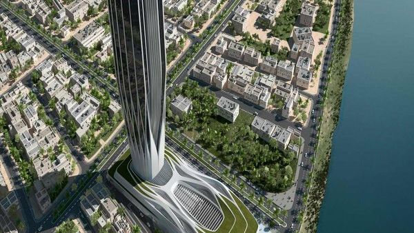Render of the Central Bank of Iraq, designed by the late Iraqi-born architect Zaha Hadid. (Zaha Hadid Architects)
