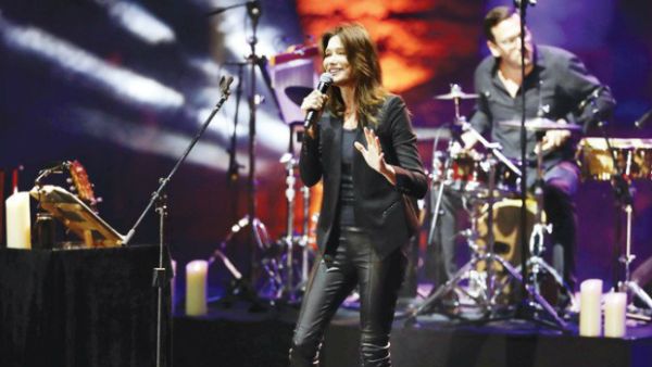 Carla Bruni performs at the Beiteddine International Art Festival on Monday. (Source: AFP)