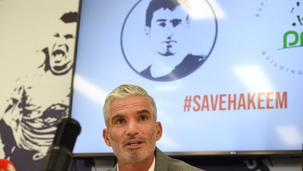 Former Australian football captain Craig Foster speaks during a press conference calling for the release of former Bahrain national footballer Hakeem Alaraibi from a Thailand detention centre