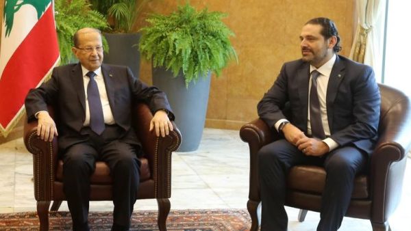 President Michel Aoun and Prime Minister-designate Saad Hariri  (Twitter)