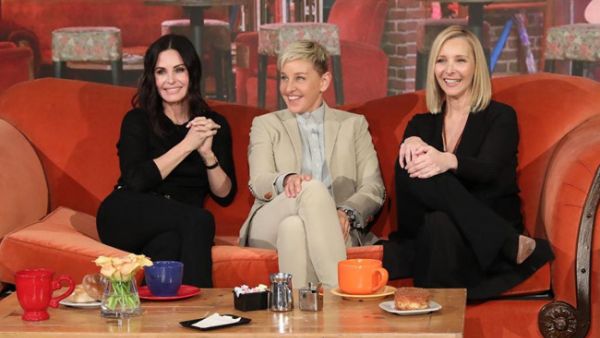 Cox and Kudrow played Monica and Phoebe on Friends (Source: theellenshow / Instagram ) 