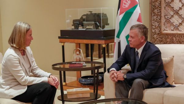 King Abdullah  met, Saturday, with EU High Representative for Foreign Affairs and Security Policy Federica Mogherini (Twitter)