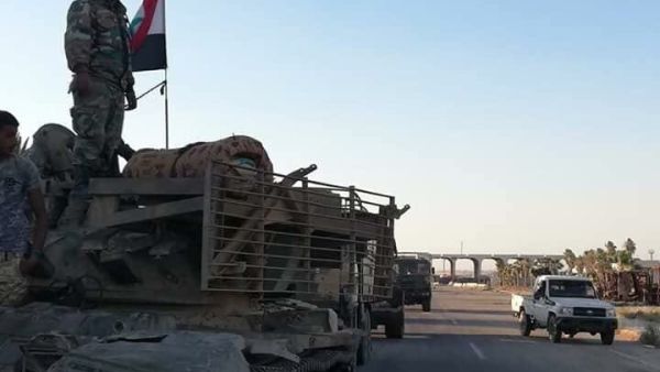 Syrian Arab Army at Syrian - Jordan Nasib Border crossing (Twitter)