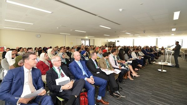 Dino Varkey, CEO, GEMS Education, addresses staff at GEMS International School.