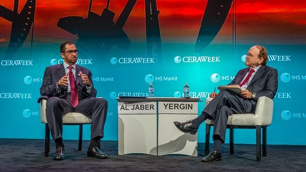 Dr. Sultan Ahmed Al Jaber, UAE Minister of State and ADNOC Group CEO, speaking at CERAWeek. 