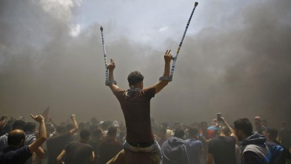 مشهد من التظاهرات في غزة