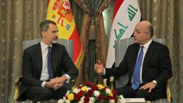 الرئيس العراقي برهم صالح يستقبل ملك إسبانيا فيليبي السادس في العاصمة بغداد
