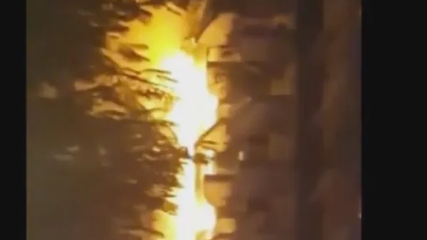 حريق في مبنى بجزيرة النخلة في دبي