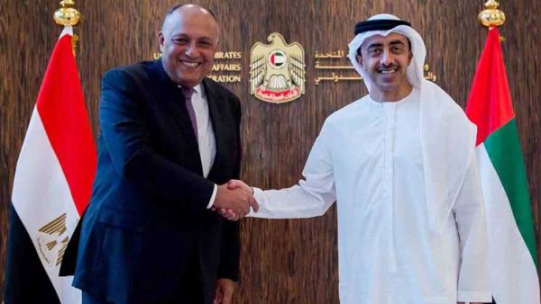 وزيرا خارجية مصر والإمارات سامح شكري وعبد الله بن زايد 