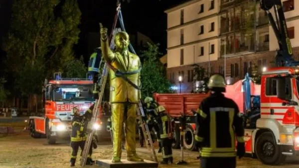 مدينة ألمانية تزيل تمثالا لاردوغان بعد مواجهات