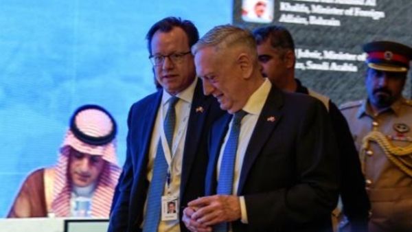 وزير الدفاع الأميركي جيمس ماتيس في الدورة ال14 "لحوار المنامة" الذي ينظمه المعهد الدولي للدراسات الاستراتيجية
