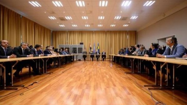 مشهد عام للمحادثات اليمنية في السويد

