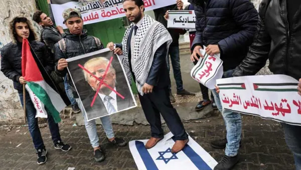 تظاهرات فلسطينية ضد الاعتراف الاميركي بالقدس عاصمة لاسرائيل