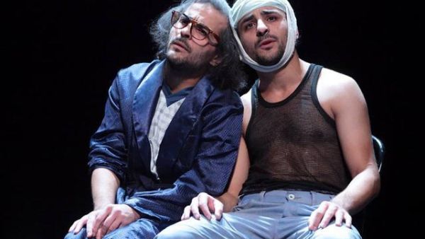 Ahmad and Mohammad Malas perform their play at the French Institute. (French Embassy in Jordan)