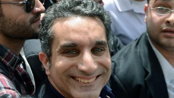 Bassem Youssef after he was bailed on Sunday (AFP Photo)