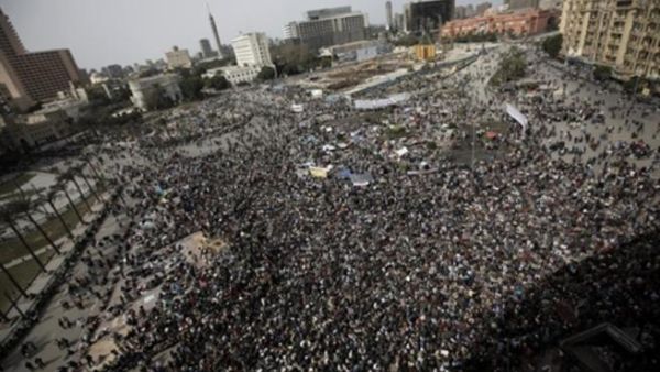 جانب من المظاهرات المليونية في ميدان التحرير بوسط العاصمة المصرية القاهرة