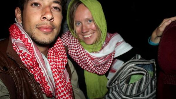 An Israeli Arab tourist identified as Amir Omar Hassan (L) and a Norwegian tourist (AFP PHOTO/STR) 