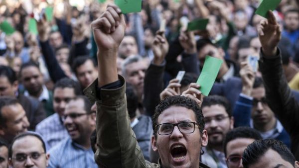 Activist Haitham Mohamadeen was arrested amid protests against Egypt's deal with Saudi Arabia transferring the islands of Tiran and Sanafir to Saudi Arabia. (AFP/File)