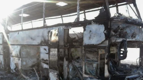 A bus carrying workers in Egypt burst into flames after it flipped over following a crash in Alexandria. (AFP/File)