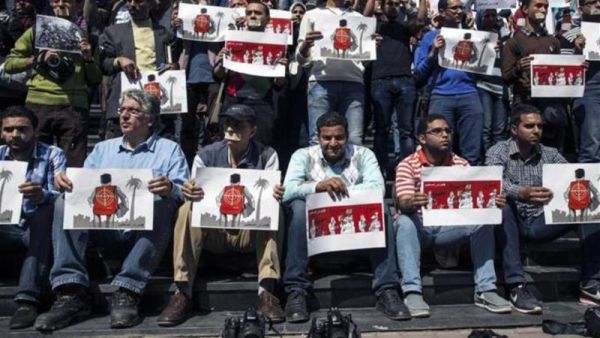 Journalists and photojournalists demonstrate in Cairo against repeated attacks on members of the press in Egypt (AFP) Journalists and photojournalists demonstrate in Cairo against repeated attacks on members of the press in Egypt (AFP)