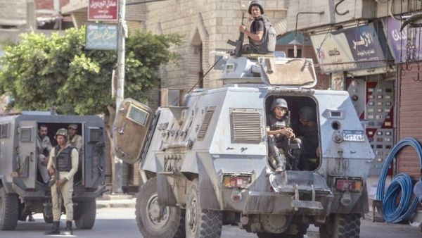 Egyptian police guard street in North Sinai provincial capital of al-Arish last month (AFP/file photo)
