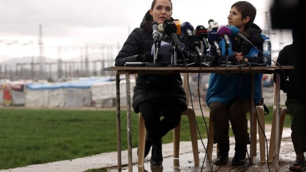 Angelina Jolie visited a temporary migrant center in Greece to discuss the plight of refugees. (AFP/File)