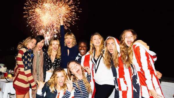 We're not worthy: Gigi Hadid, Taylor Swift, Ruby Rose, Uzo Aduba, Blake Lively, and Cara Delevingne were just some of the bold and beautiful at Taylor's Fourth of July bash. 
