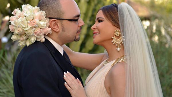 The beautiful picture of Carole Samaha and her hubby Waleed Mustafa on their wedding day. (Image: Tayyar.org)