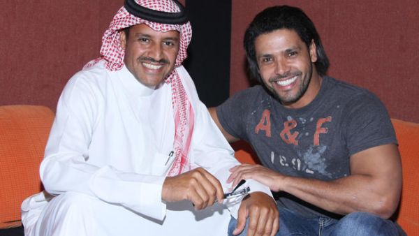الفنان الإماراتي عبد المنعم العامري والفنان خالد عبدالرحمن