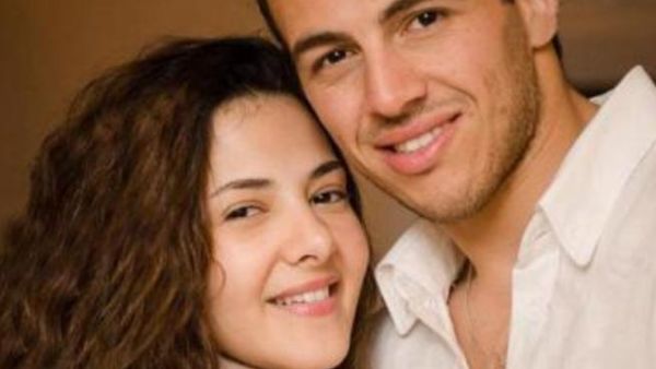 الفنانة دنيا سمير غانم مع خطيبها المذيع رامي رضوان