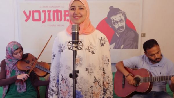 Younis joined forces with some of her talented friends to create this cover (source: Facebok - Dalia Ihab Younis - Word & Voice Artist)