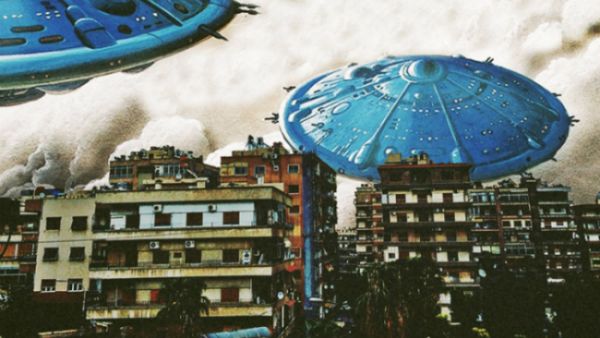 Detail from Ayham Jabr's "Damascus Under Siege," which will be on display. (ReconnectingArts.com)