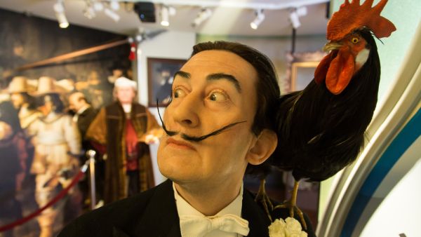 Salvador Dali's moustache endures on this wax statue. (Irina Klyuchnikova / Shutterstock.com)